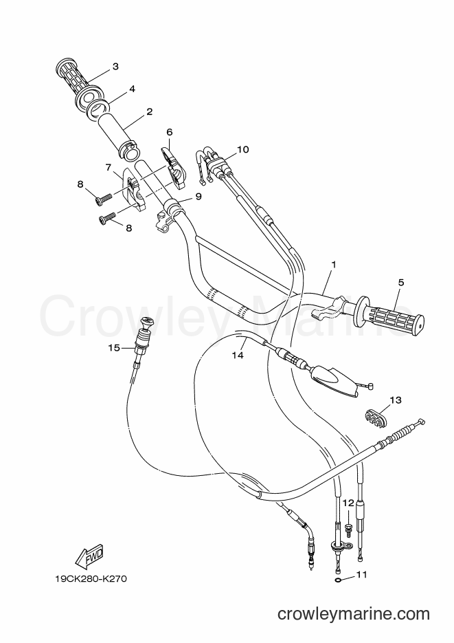 2016 Dirt Bike TT-R125LW - TT-R125LW (2CP8) [010] - STEERING HANDLE & CABLE