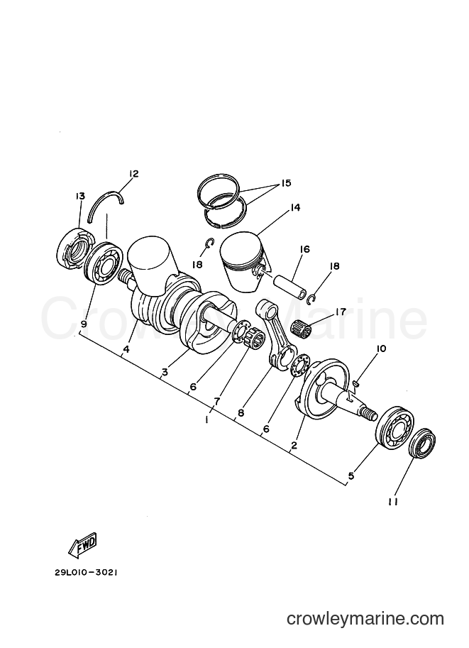 1989 Street Bike RZ350 - RZ350 (3FB2) [010] - CRANKSHAFT & PISTON
