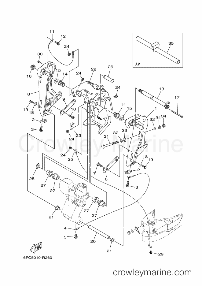 Yamaha Motors F165AET (6FC5) [020] - BRACKET 1