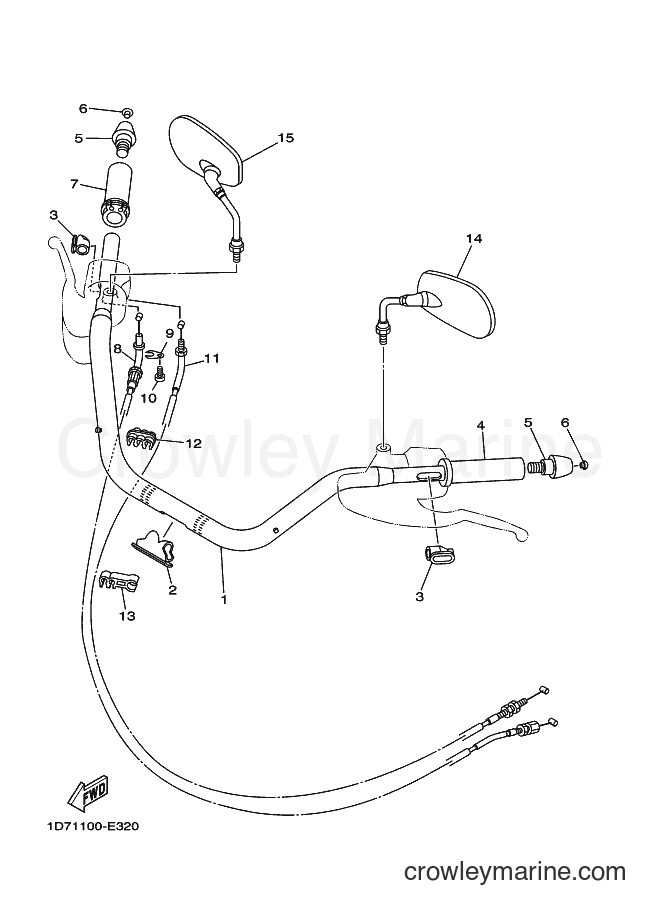 Yamaha Motors XV1900CFD (2BY3) [020] - STEERING HANDLE & CABLE