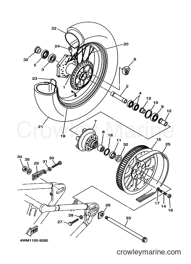 2003 Cruiser XV1600AT - XV1600AT (5GAU) [020] - REAR WHEEL