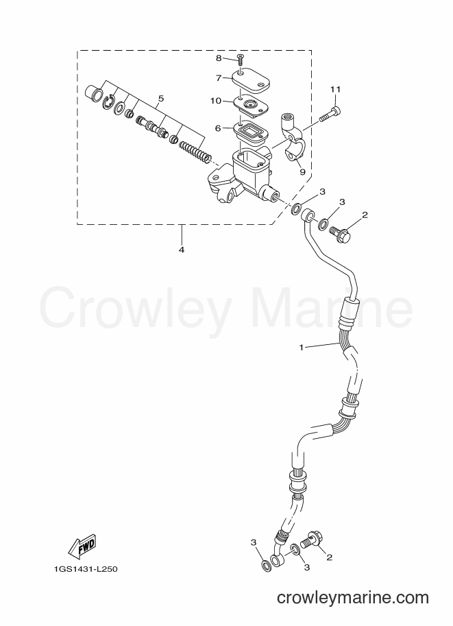 Yamaha Motors AF115FX (2BU4) [010] - FRONT MASTER CYLINDER