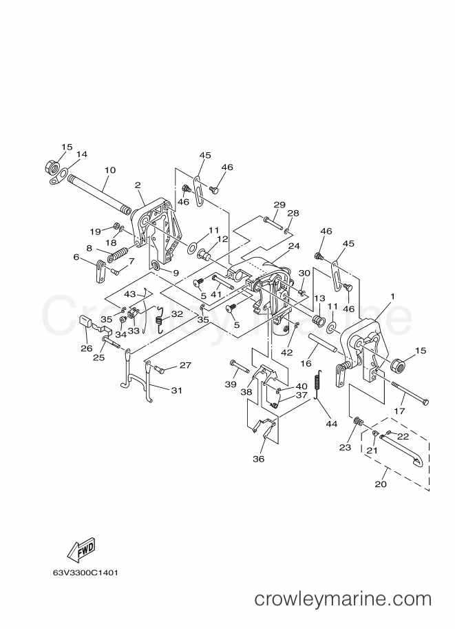 Yamaha Motors 9.9FMHL (63VE) [170] - BRACKET 1