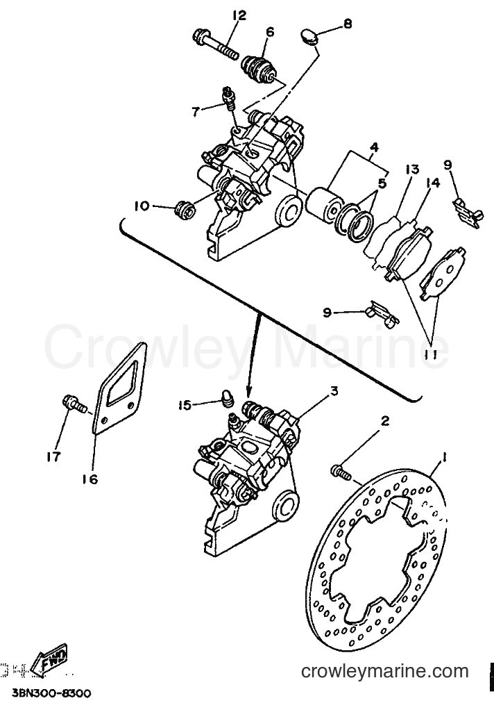 Yamaha Motors DT125R (3PY2) [999] - REAR BRAKE CALIPER