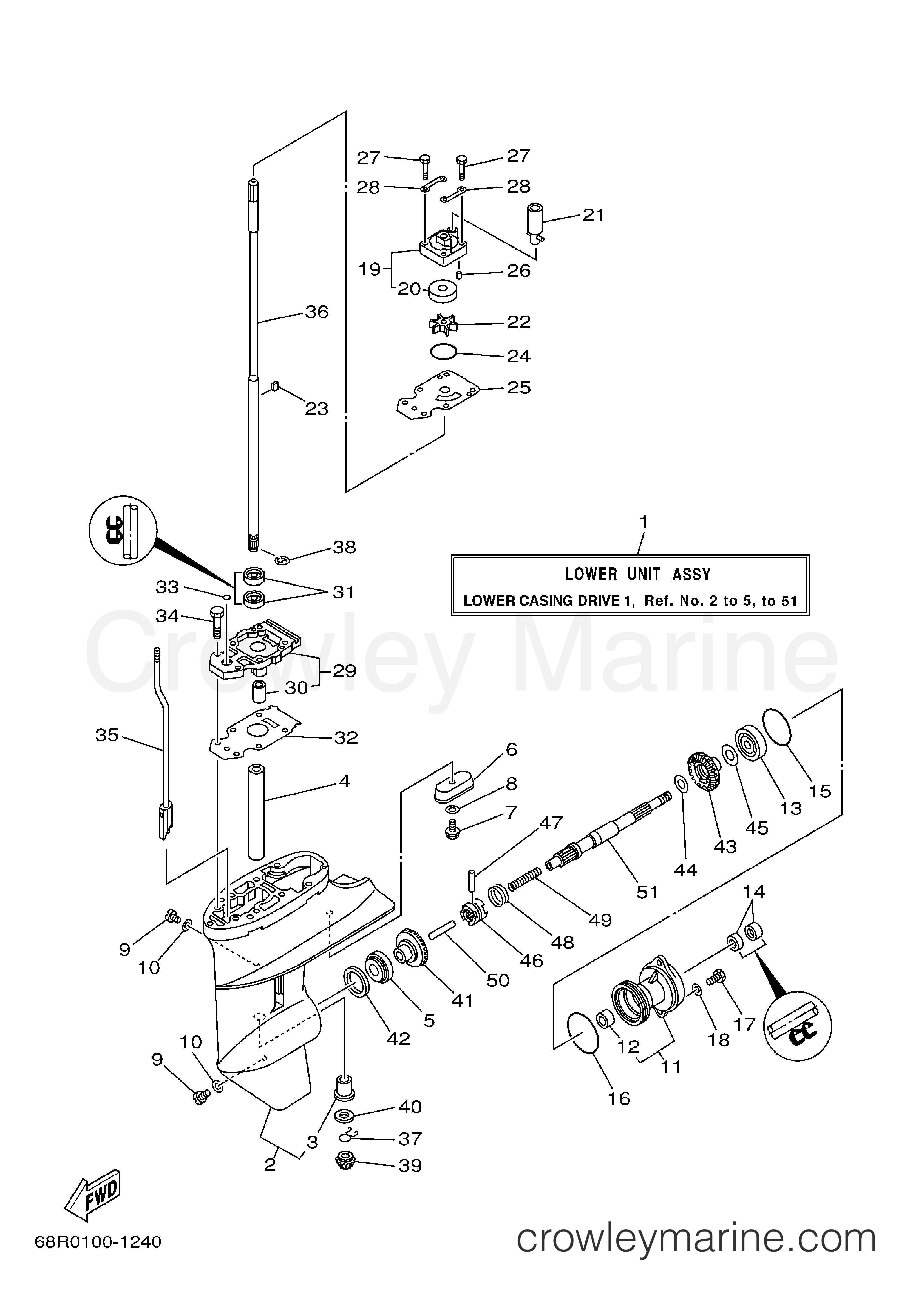 Yamaha Motors F8MLH - LOWER CASING DRIVE 1