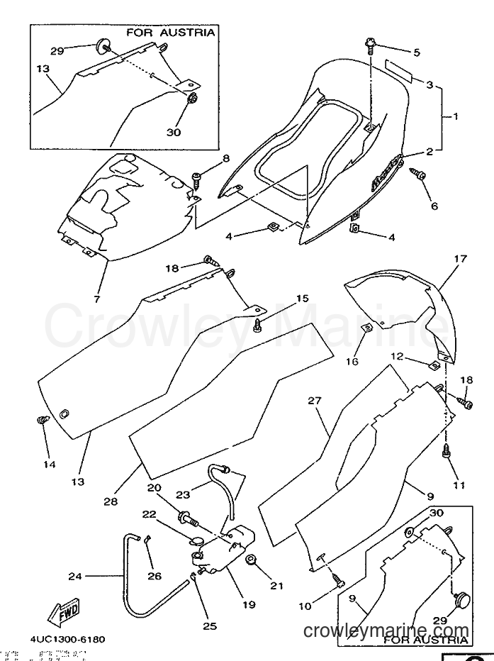 1996 Scooter YP250 - YP250 (4UC1) [080] - SIDE COVER