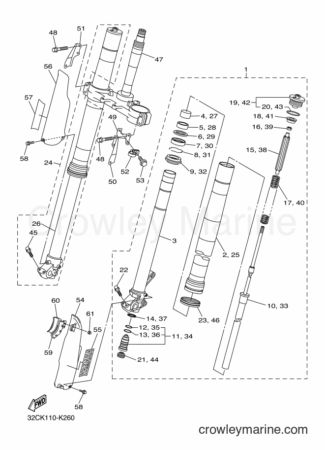 2017 Dirt Bike WR250R - WR250R (2CFF) [010] - FRONT FORK