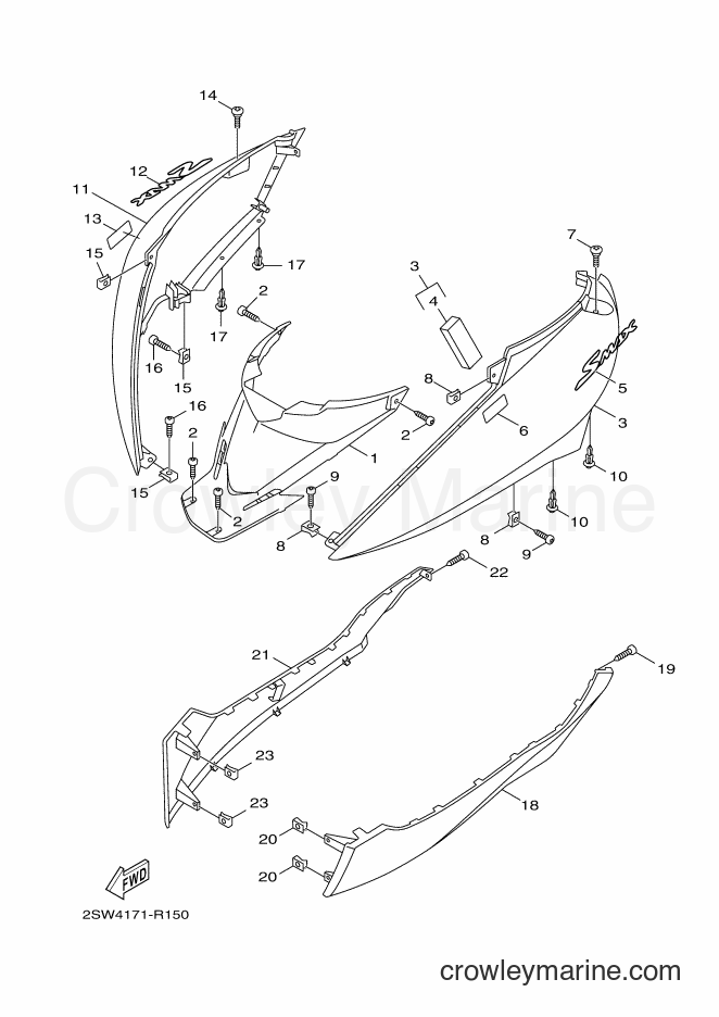 Yamaha Motors XC155 (2SW6) [010] - SIDE COVER