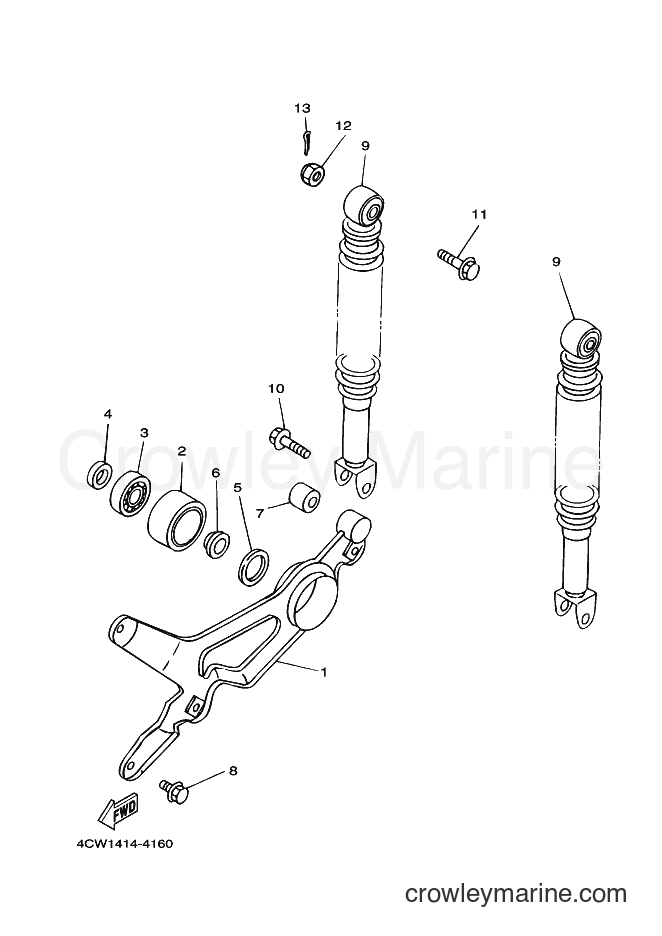1999 Scooter XC125TR - XC125TR (4THH) [010] - REAR ARM & SUSPENSION