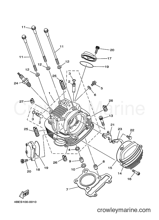2000 Dirt Bike XT225 - XT225 (4BEU) [010] - CYLINDER HEAD