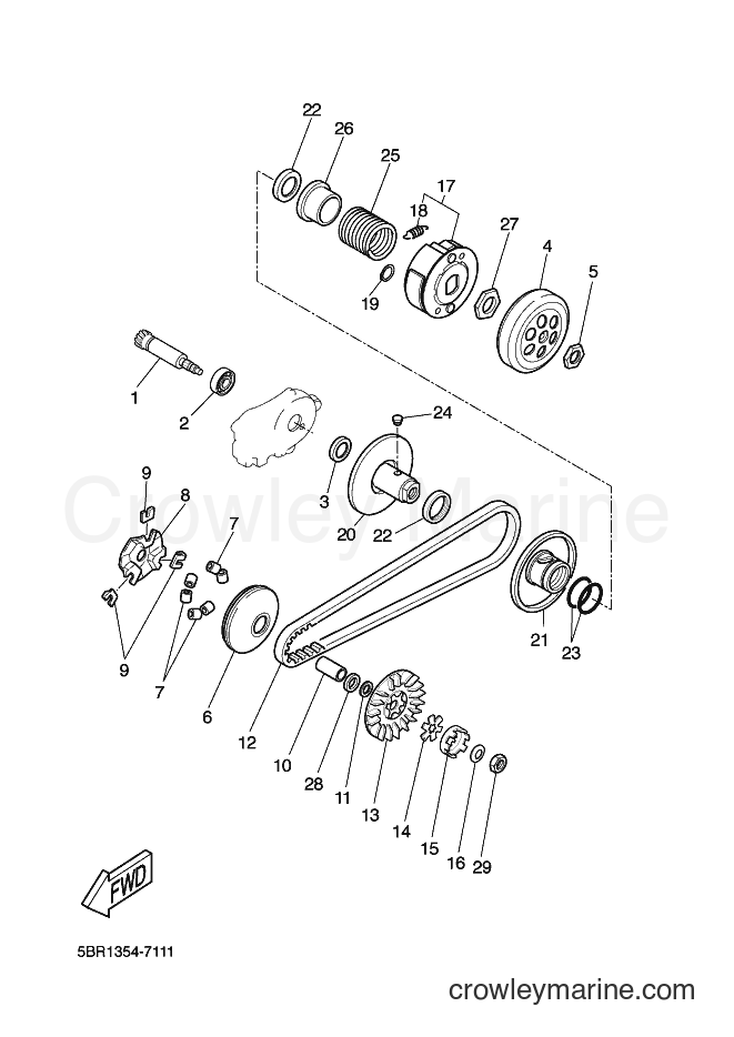 2001 Scooter YQ50L - YQ50L (5PU6) [020] - CLUTCH