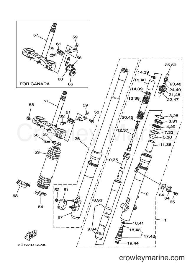 2002 Dirt Bike TT-R250 - TT-R250 (5GFC) [010] - FRONT FORK