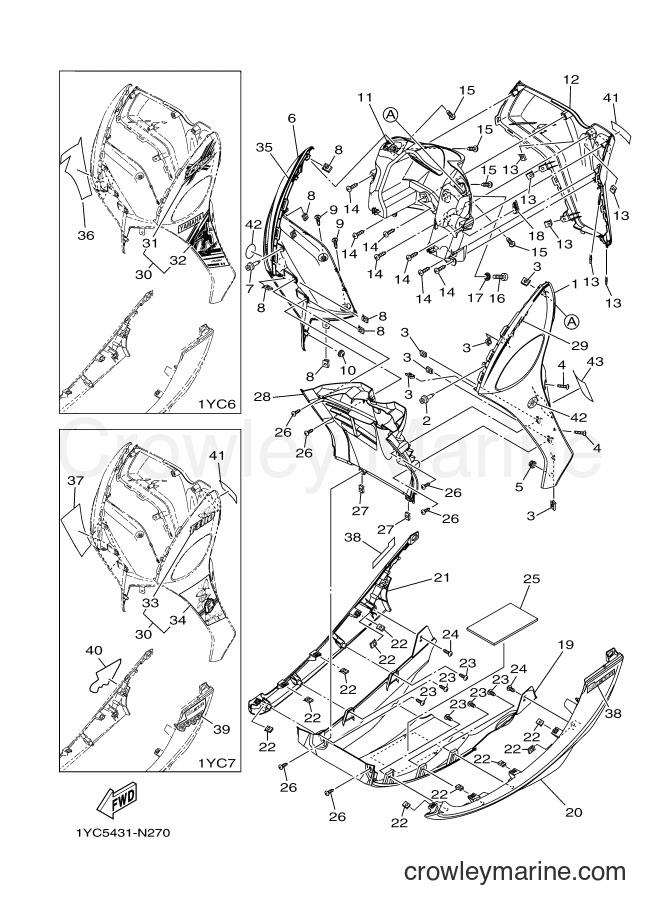Yamaha Motors AF115F (1YC6) [010] - LEG SHIELD