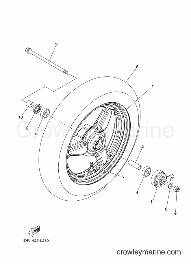 Yamaha Motors XC115S (1DR4) [010] - FRONT WHEEL