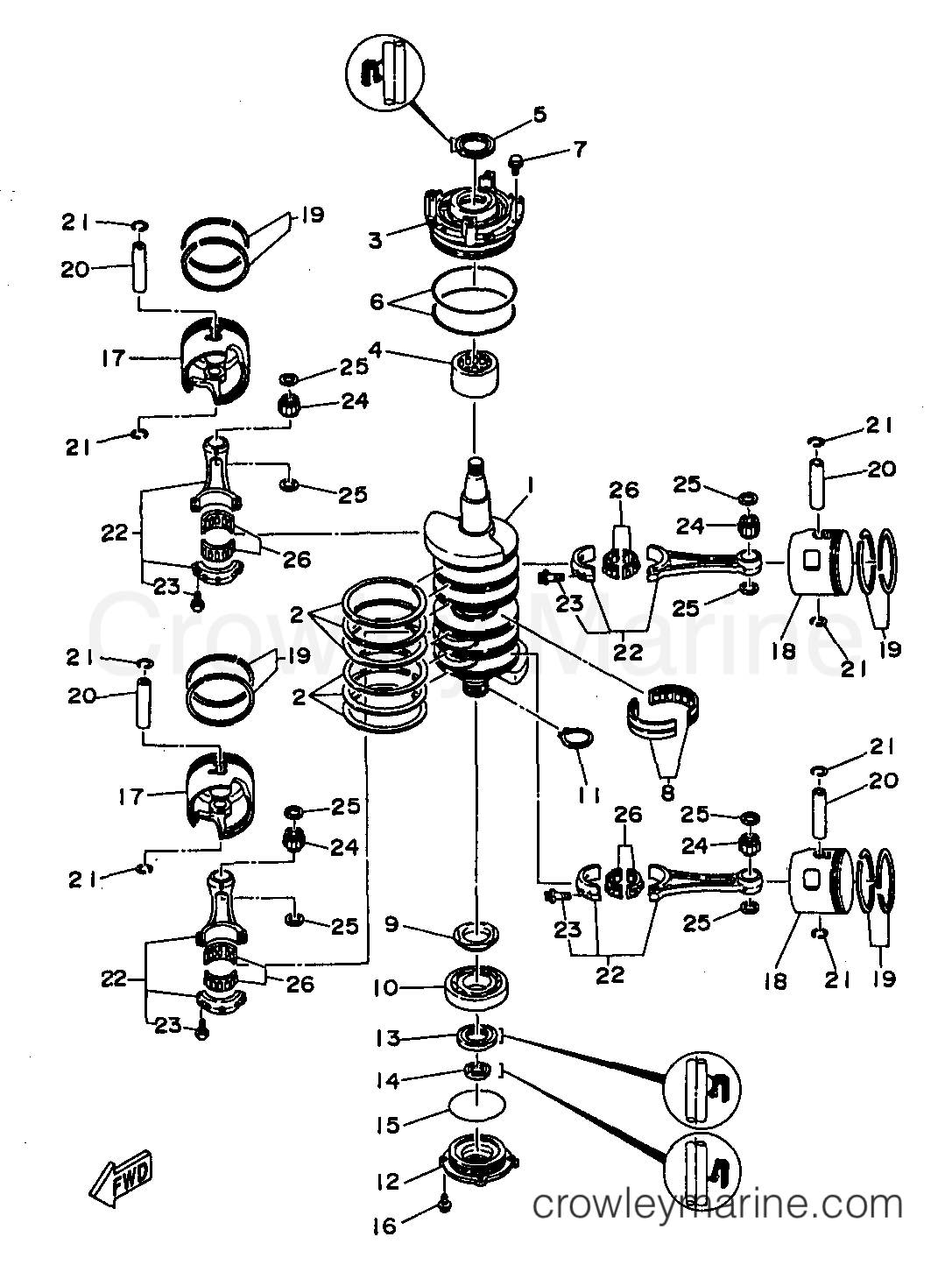 Yamaha Motors S130TXRW - CRANKSHAFT PISTON