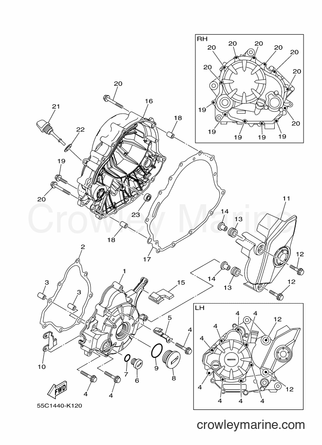 2011 Scooter T135HC - T135HC (55P1) [010] - CRANKCASE COVER 1