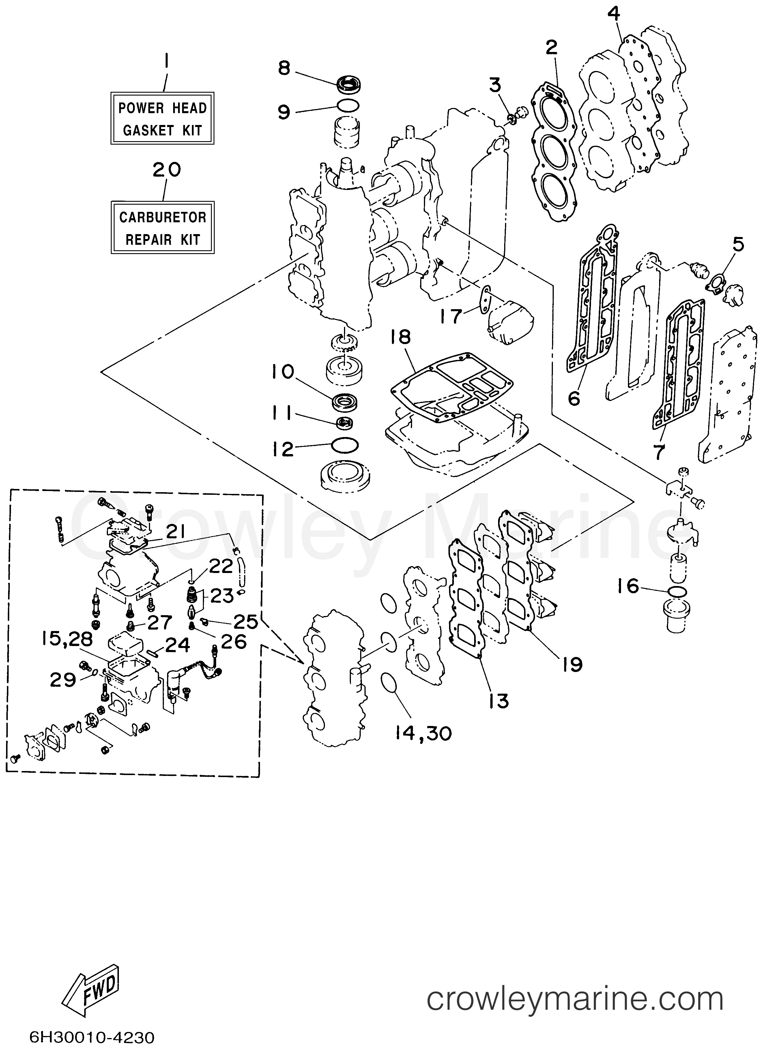 Yamaha Motors 60TLRA - REPAIR KIT 1