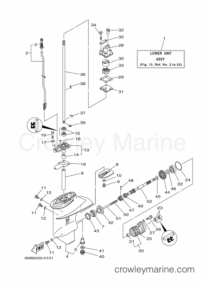 Yamaha Motors 6CMH (6M8A) [180] - LOWER CASING & DRIVE 1
