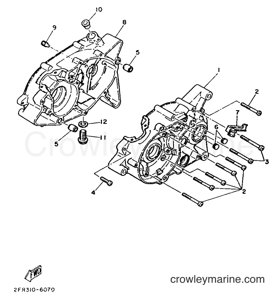 1986 Street Bike RD50M - RD50M (2FR) [999] - CRANKCASE