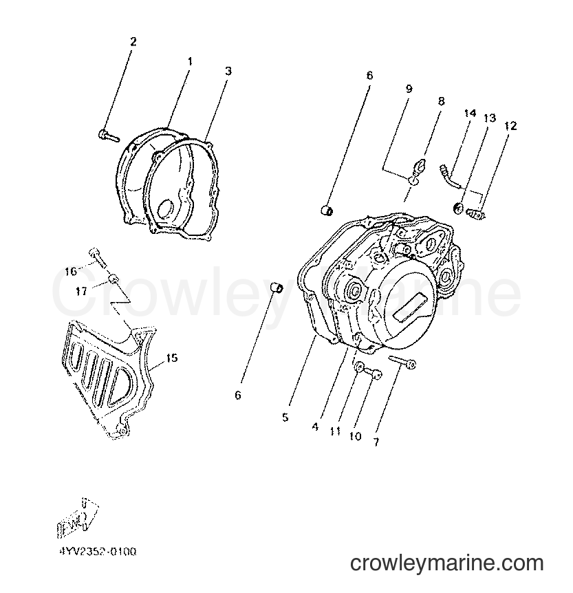 2001 Scooter TZR50 - TZR50 (5DU5) [010] - CRANKCASE COVER 1