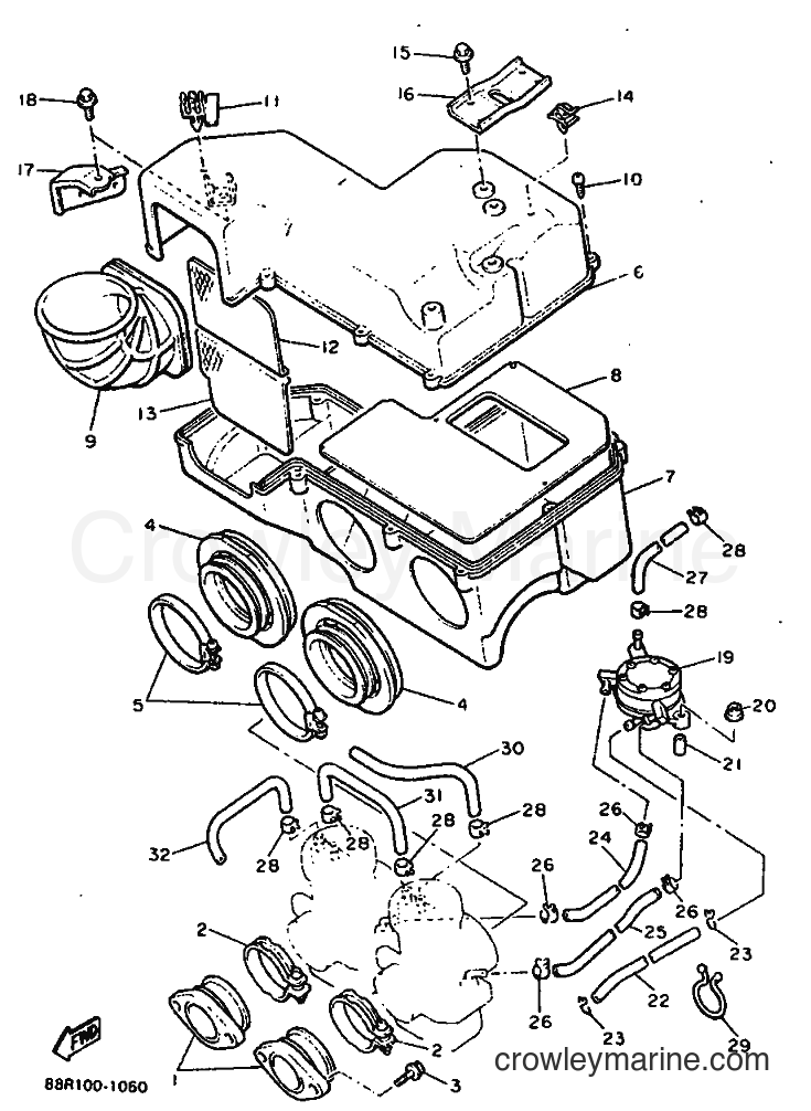 1991 Snowmobile EX570E - EX570E (88S1) [040] - INTAKE