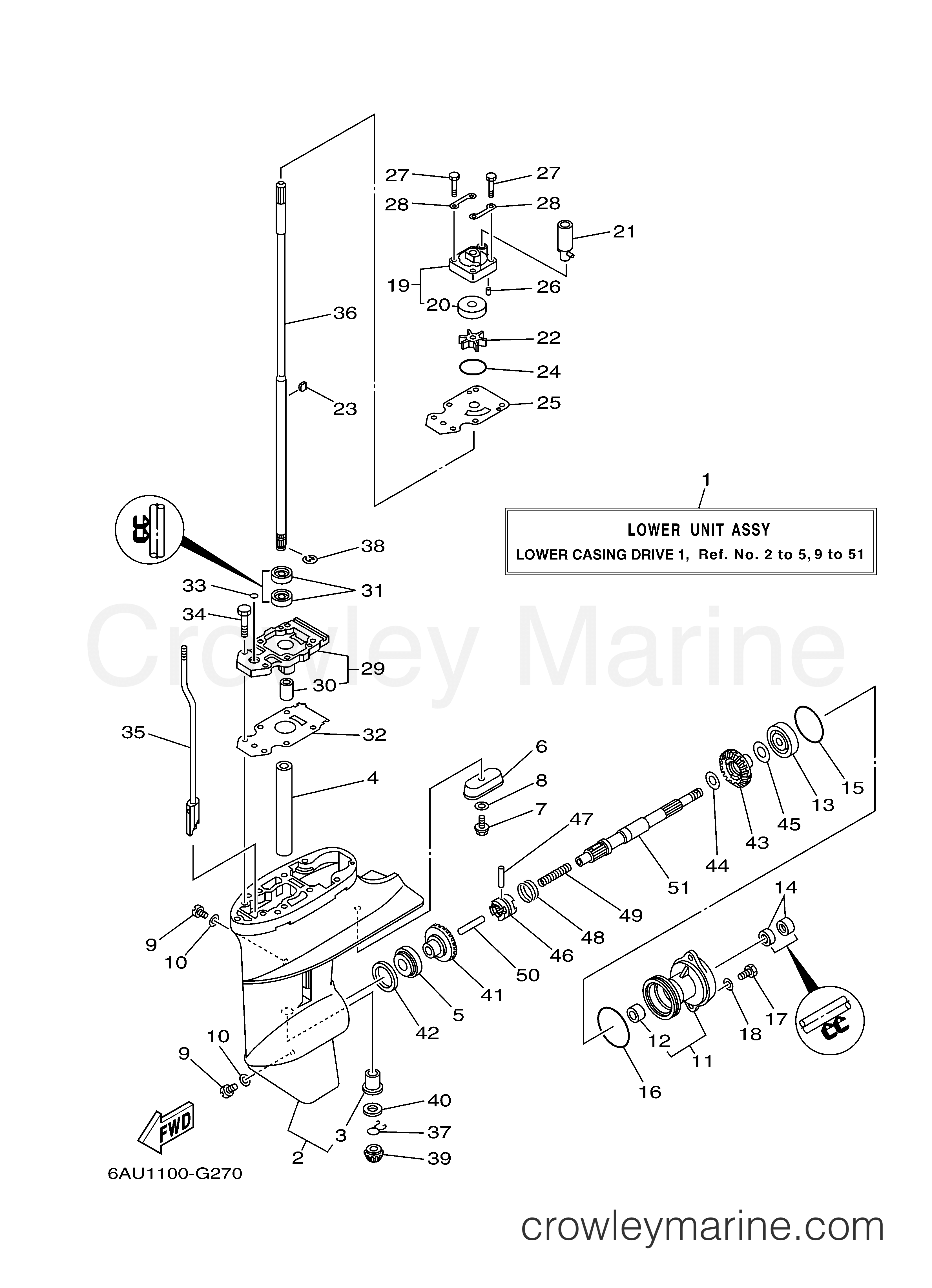Yamaha Motors F9.9FMLH - LOWER CASING DRIVE 1