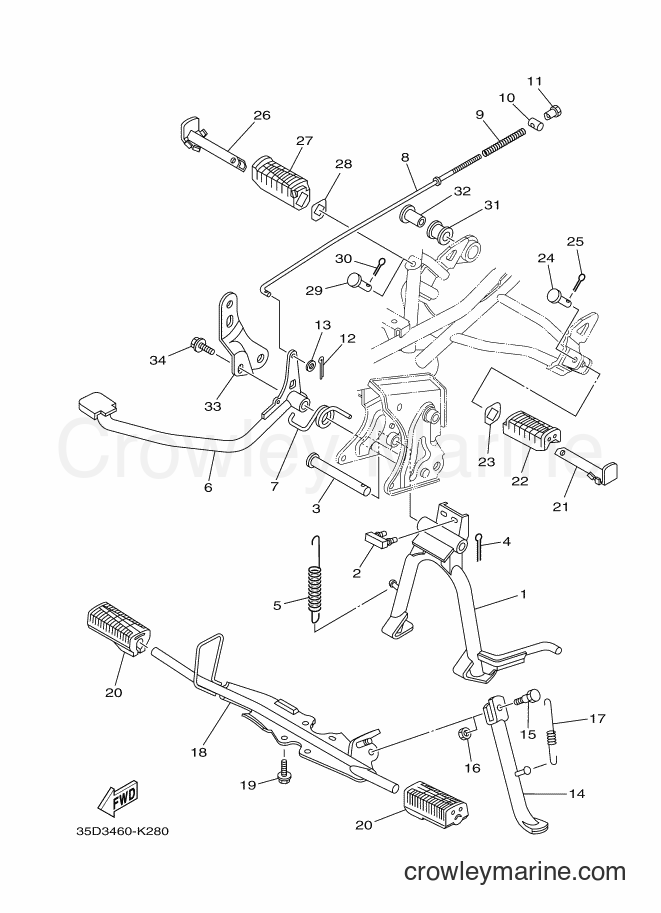 2012 Scooter T115LE - T115LE (35D5) [010] - STAND & FOOTREST