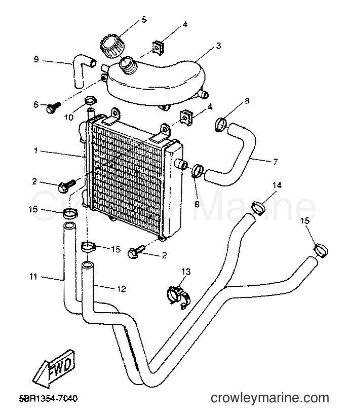 2001 Scooter YQ50 - YQ50 (5PU1) [020] - RADIATOR & HOSE