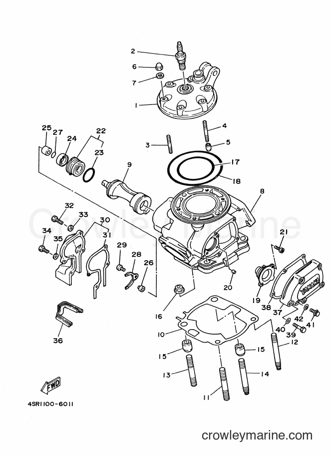 1996 Dirt Bike YZ250 - YZ250 (4SR2) [020] - CYLINDER HEAD
