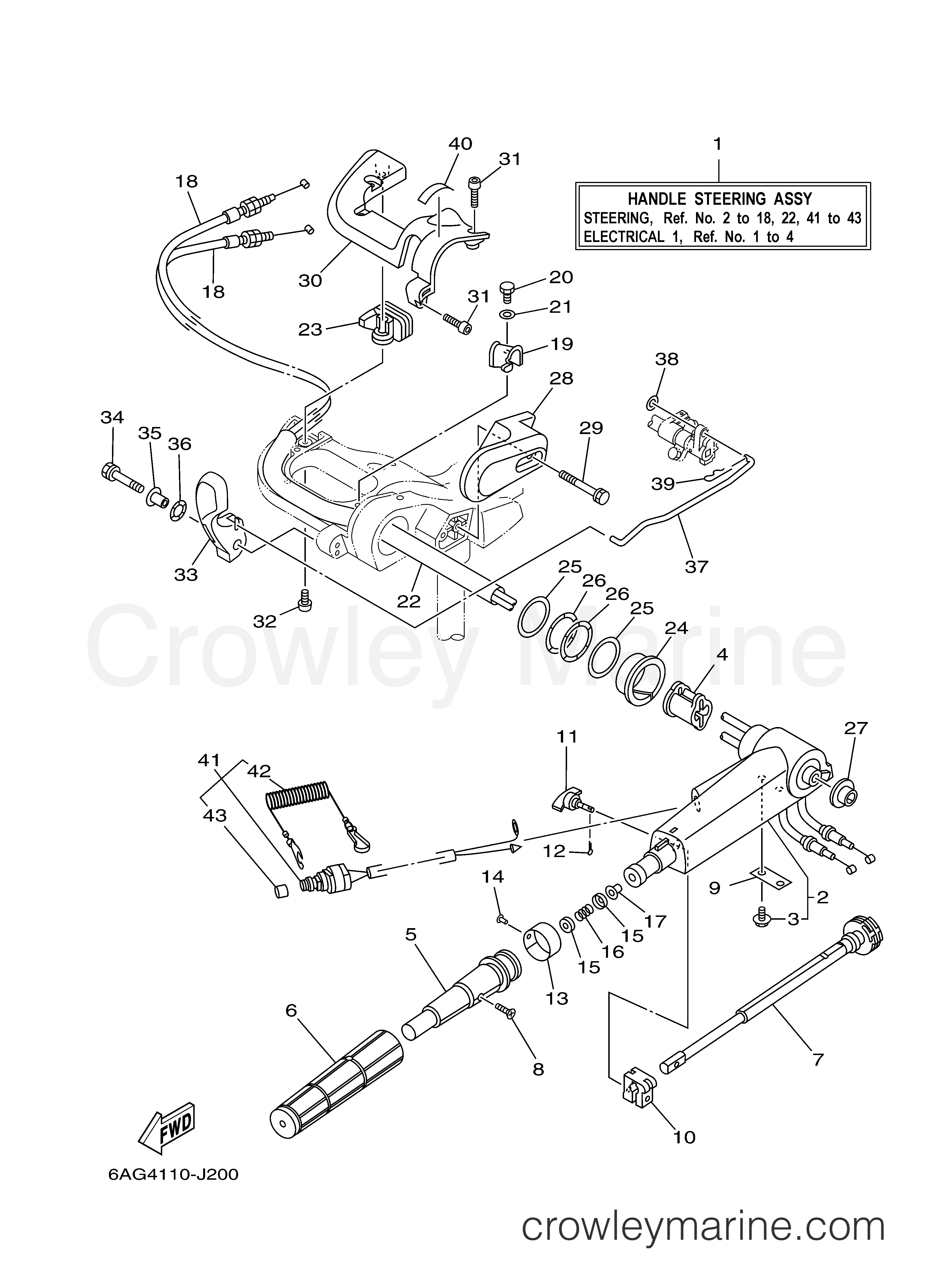 STEERING 2010 Outboard 15hp F15CESH Crowley Marine