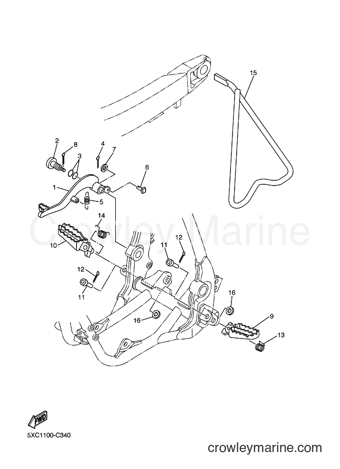 2004 Dirt Bike YZ250F - YZ250F (5XC2) [050] - STAND & FOOTREST