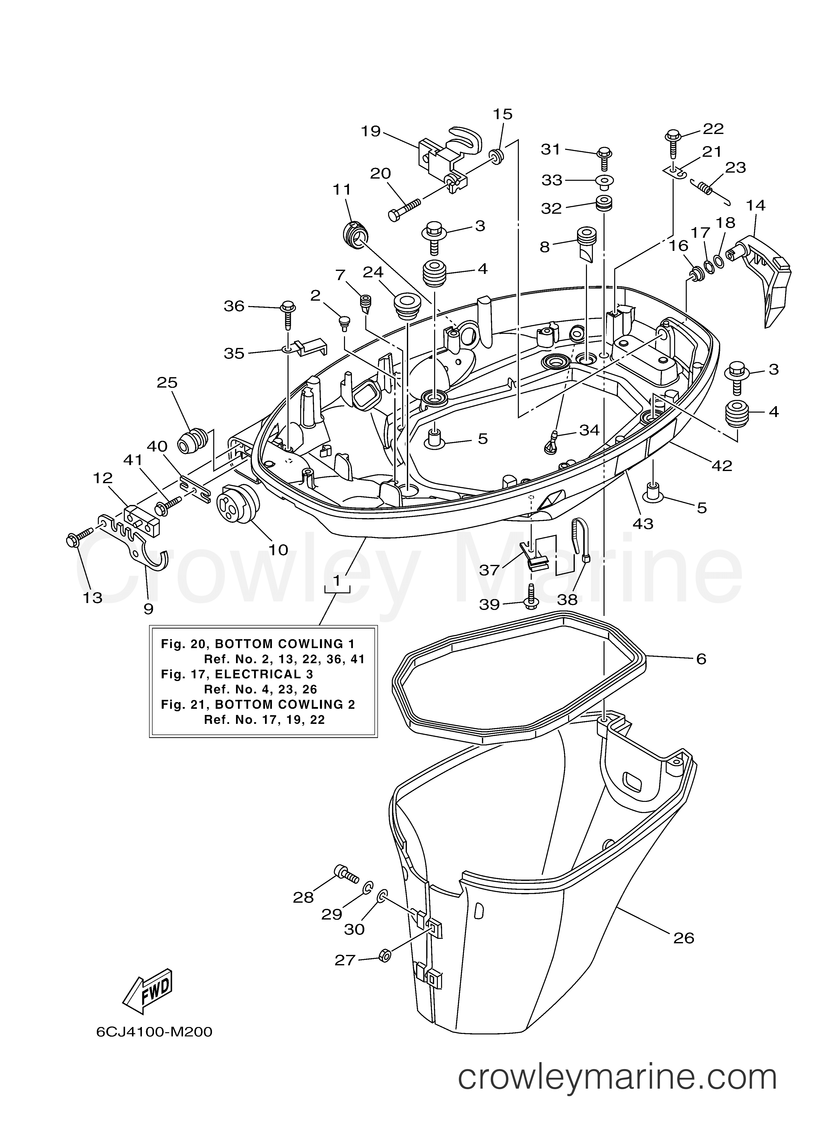 Yamaha Motors F70LA - BOTTOM COWLING 1
