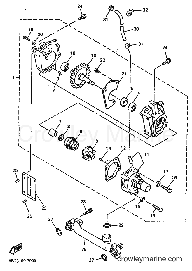 1997 Snowmobile VX800ST - VX800ST (8BT3) [020] - WATER PUMP
