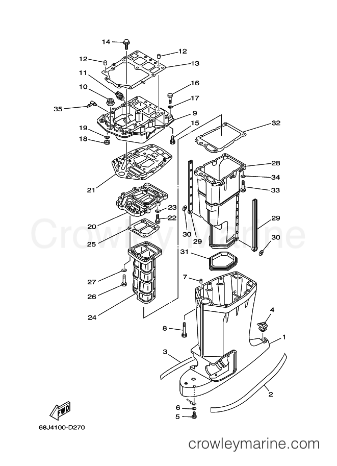 Yamaha Motors Z200PETOL (60FA) [060] - UPPER CASING