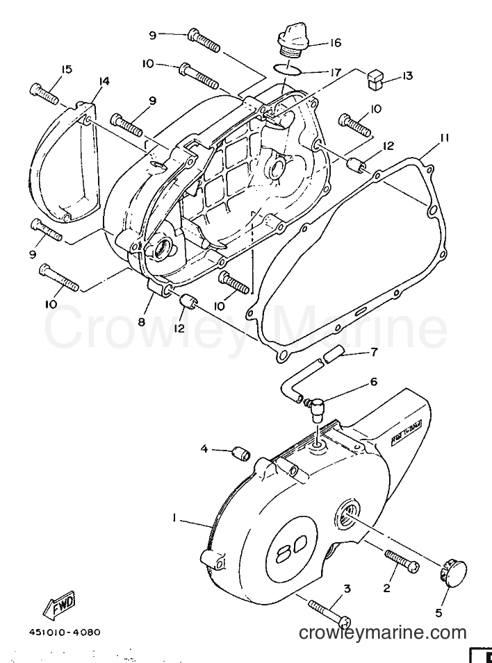 Yamaha Motors TY80B (SUPPLEMENT - (451) [999] - CRANKCASE COVER 1