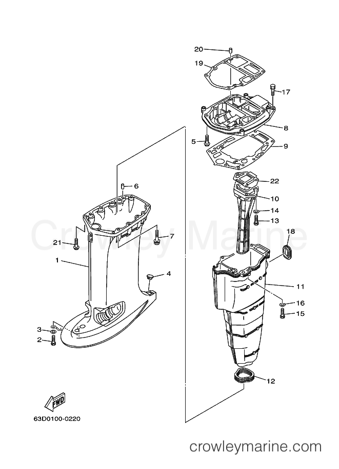 Yamaha Motors C50TLRZ (62X0) [210] - UPPER CASING