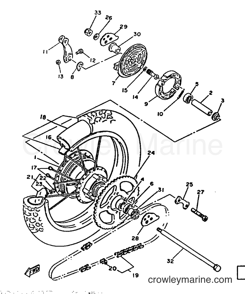 Yamaha Motors DT125LC (2AJ) [999] - REAR WHEEL