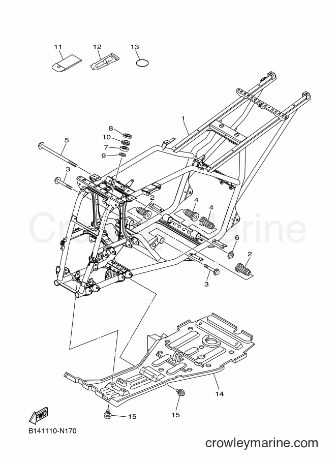 2015 ATV YFM350A - YFM350A (B145) [010] - FRAME