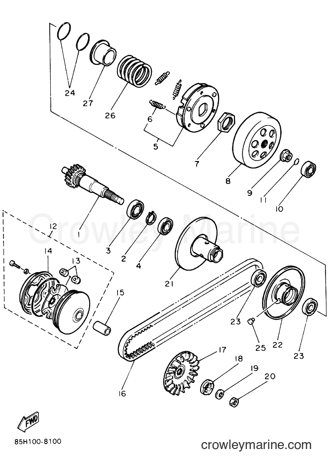 1988 Snowmobile SV80E - SV80E (85H0) [010] - CLUTCH