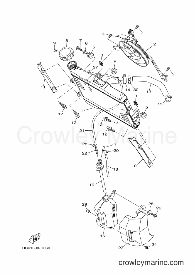 Yamaha Motors MTT690-A (BC61) [050] - RADIATOR & HOSE