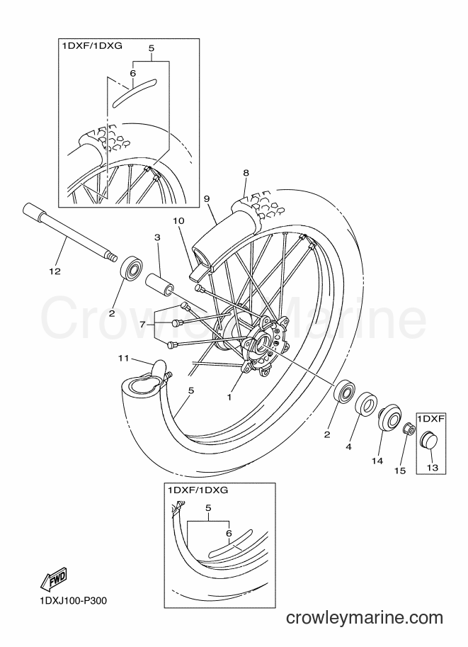 2015 Dirt Bike WR450F - WR450F (1DXJ) [010] - FRONT WHEEL