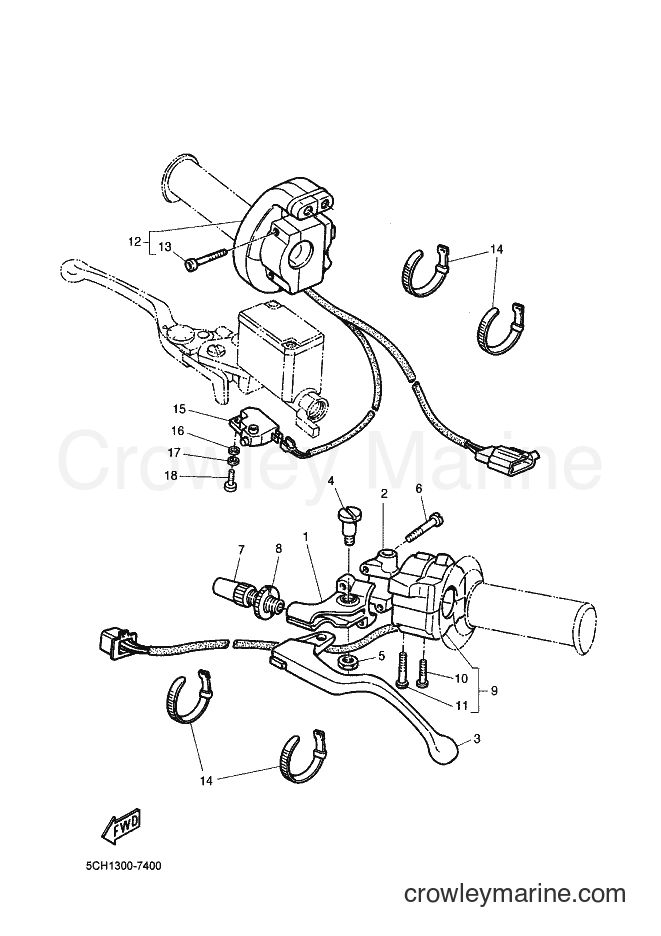 1999 Dirt Bike TT600R - TT600R (5CH2) [000] - HANDLE SWITCH & LEVER