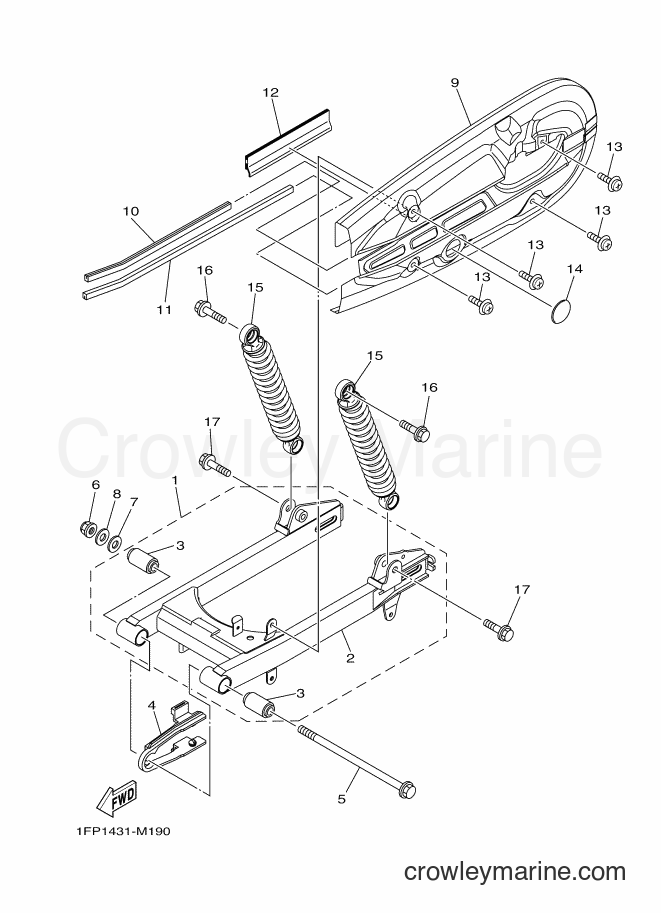 2013 Scooter T115FL - T115FL (1FP3) [010] - REAR ARM & SUSPENSION
