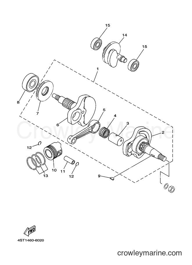 2001 Scooter T105SE - T105SE (5HU3) [010] - CRANKSHAFT & PISTON