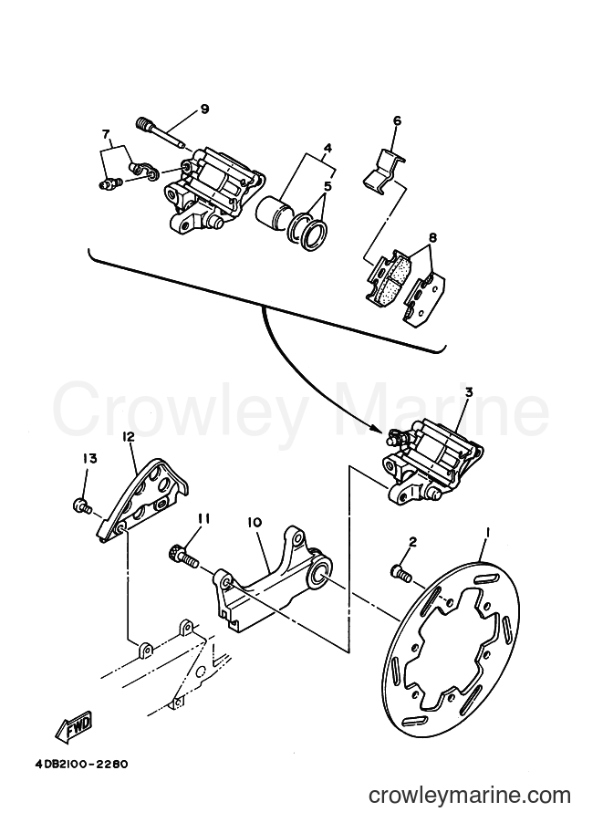 1992 Dirt Bike YZ250 - YZ250 (4DA2) [030] - REAR BRAKE CALIPER