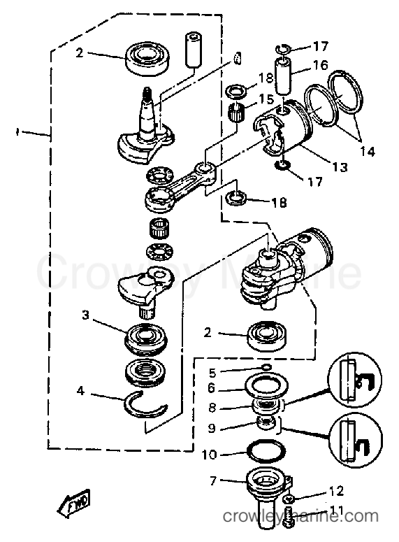Yamaha Motors C25MSHQ - CRANKSHAFT PISTON