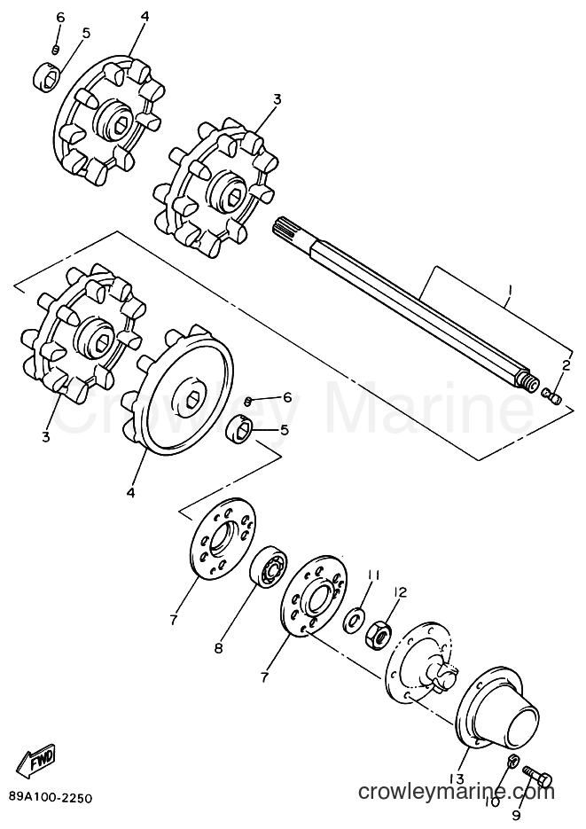 1992 Snowmobile VX750 - VX750 (89A1) [010] - TRACK DRIVE 1