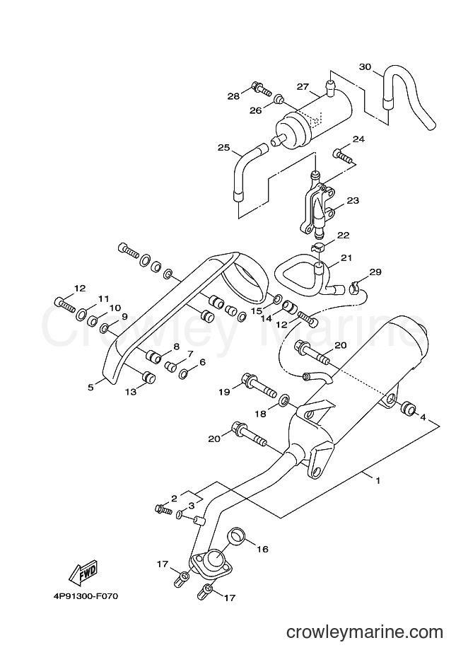2007 Scooter XC125 - XC125 (4P92) [030] - EXHAUST
