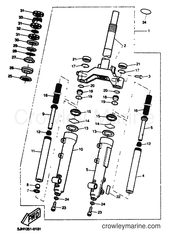 2001 Scooter EW50 - EW50 (5LH3) [010] - FRONT FORK