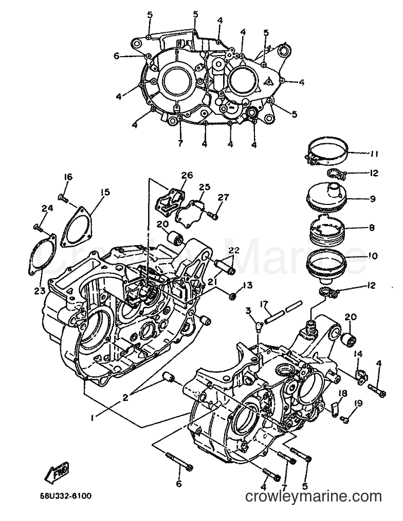 1986 Dirt Bike XT500 - XT500 (56U) [999] - CRANKCASE